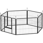 PawHut 6-Panel Heavy Duty Dog Playpen with Door for Small Dogs - 23.5" H-An excellent romping ground and can also work as a partition