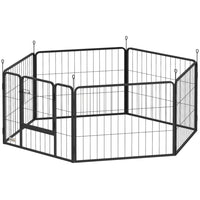 PawHut 6-Panel Heavy Duty Dog Playpen with Door for Small Dogs - 23.5" H-An excellent romping ground and can also work as a partition