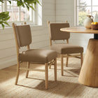 Modway Mauden Performance Velvet Dining Side Chairs - Taupe - 2 Pack-Removable Back Cushion