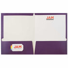 JAM Paper Laminated Two-Pocket Glossy Presentation Folders - Purple - 6 Pack-Quantity: 6 Folders per Pack | One for each subject & project