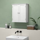 HOMCOM Medicine Cabinet with Adjustable Shelf and 2 Doors - White-Adjustable shelf makes it easy to store higher items