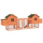 PawHut 123" Extra Large Wooden Chicken Coop-Solid fir wood offers superior strength and durability 