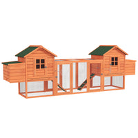 PawHut 123" Extra Large Wooden Chicken Coop-Solid fir wood offers superior strength and durability 