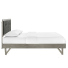 Modway Willow Wood Queen Platform Bed with Angular Frame - Grey Charcoal-Wood, MDF, and Veneer Construction