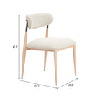 Zuo Equinox Armless Dining Chair - Oyster Grey/Natural - Set of 2-6