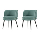 Manhattan Comfort Kaya 22.83" Modern Velvet Upholstered Dining Chair - Mint Green - Set of 2-Modern Dining Chair for Dining Room and Task Chair Usage