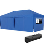 Outsunny 10' ft W x 20 ft L Pop Up Tent Outdoor Easy Folding Gazebo Party Tent - Blue-10x20 party tent with 6 removable walls, great for outdoor event use, like BBQ, flea market, etc