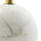 Modway Aliza Round White Marble Side Table - White Brass-8