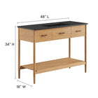 Modway Zaire 48" Single Sink Bathroom Vanity - Natural/Black-Two Spacious Side Drawers