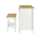 Modway Farmstead 3-Piece Kitchen Island and Stool Set - Oak White-Assembly Required