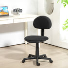 HOMCOM Armless Adjustable Height Swivel Office Chair with Wheels - Black-Armless design fits compact workspaces