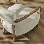 Modway Zinnia Linen Blend Accent Chair - Ivory-Oversized Seat