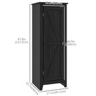 HOMCOM 48" H Kitchen Pantry Cabinet with Barn Door - Black-Farmhouse style with barn door complements any kitchen decor 