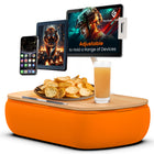 ShoppingAll Beanbag Adjustable Tablet Holder Cushion Pillow Stand - Orange-Spacious Design - Measuring 16.9” x 10.8” x 3.5”, this stand provides ample space for books, laptops, and tablets while maintaining a compact and lightweight design for easy portability.