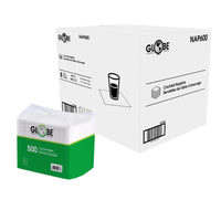Globe Commercial NAP600 Cocktail Napkins - 1/4 Fold - 9" x 9" - White - 500 Napkins/Pack - 8 Pack-Ideal for serving cocktails beverages, appetizers or desserts