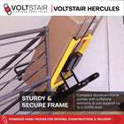 Voltstair Hercules Electric Stair Climbing Hand Truck - 500 lb Capacity-Samsung lithium-ion battery climbs up to 100 stair flights per charge