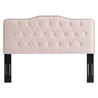 Modway Sophia Tufted Performance Velvet Twin Headboard - Pink-Nailhead Trim