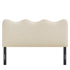 Modway Athena Striped Fabric Upholstered Full Size Headboard - Oatmeal Stripe-7