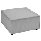 Modway Saybrook Outdoor Patio Upholstered Sectional Sofa Ottoman - Grey-Water and UV-Resistant Upholstery