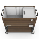 Permasteel 80 qt Wood Grain Rolling Patio Cooler with Divider - Brown-Drain plug allows for easy emptying of melted ice and excess water