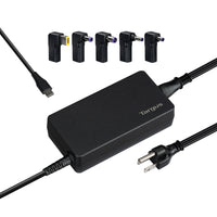 Targus 100 W AC Universal USB-C & Legacy Laptop Charger with 5 Tips-100W USB-C charger compatible with most USB-C devices (e.g., laptops, tablets, phones, etc.) and 20V legacy laptops