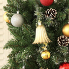 HOMCOM 7' Artificial Pencil Christmas Tree with 980 Branches and Metal Base - Green-Branches open automatically and section design, simplifying assembly 