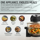 Granitestone Big Boss 16 qt Extra Large Glass Air Fryer with 3 Cooking Sections and Stainless Steel Racks - Black-7