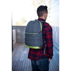 Vangoddy Grove Lightweight Casual Travel 15" Laptop Backpack - Grey/Lime Green-Exterior Dimensions 18.5in H x 3in W x 14.25in L
