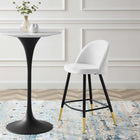 Modway Cordial Performance Velvet Counter Stools - White - Set of 2-Stain-Resistant Fabric