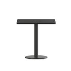 Flash Furniture 30'' Square Laminate Table Top, Black with 18'' Round Table-Height Base (XUBK3030TR18)-Black T-Mold Protective Edging