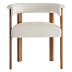 Modway Imogen Performance Velvet Barrel Dining Chairs - Alabaster/Deep Brown - 2 Pack-10