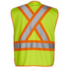 Forcefield Deluxe 5-Point Tear-Away Vest - Lime - Large / XL-Radio-clip, cell pocket, ID pocket and 2 lower Velcro closure pockets