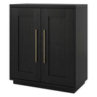 Hudson&Canal Tillman 28"W Accent Cabinet - Black Grain-Top weight capacity is 50 lbs, middle shelf can support 30 lbs, while lower shelf hold 45 lbs