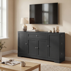 HOMCOM 55" Modern Sideboard Buffet Cabinet with Drawer & Side Storage Racks - Black-Soft-close hinges prevent noise and protect fingers from pinches 