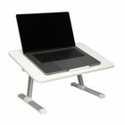Nicer Interior - Support pour ordinateur portable pliable et réglable en hauteur - Plateau de bureau - Blanc-Base stable en H pour un positionnement sûr sur les lits, les canapés ou les bureaux
