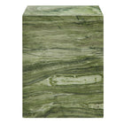 Modway Jordana Square Plinth Indoor/Outdoor Patio Concrete Side Table - Green Marble-8