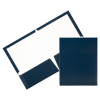 JAM Paper Glossy Two Pocket Presentation Folders, Navy Blue, 12 Pack (5042523dg)-Navy