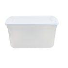 Genuine Plastic Clear Storage Tote - 16 Gal -White Snap-tight Lid