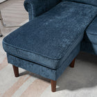 HOMCOM Changeable Sectional Sofa with Chaise Lounge and Wood Legs - Dark Blue-Thick back cushions and rolled arms provide ample support