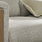 Modway Hawken Boucle Fabric Accent Armchair - Parchment Beech-Supportive Foam and Sinuous Spring Support
