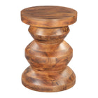 Zuo Kerala Side Table - Walnut-Mango Wood round shape tabletop
