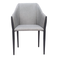 Zuo Andover Dining Chair - Slate Grey - Set of 2-Cozy polyester linen fabric
