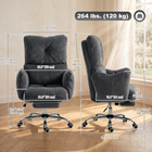 HOMCOM Ergonomic Reclining Office Chair with Snow Flannel Fabric - Dark Grey-Adjustable height, rocking, and 360° swivel for your suitable posture