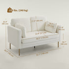 HOMCOM 55" Loveseat Sofa with Pillows - Cream White-Reinforced steel frame supports up to 529 lb. (240 kg), ensuring durability and safety