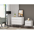 Manhattan Comfort Rockefeller Mid-Century Modern Dresser and Nightstand Set - White-Upon Assembly, Nightstand Measures: 20.08 in. Length, 21.65 in. Height, 17.62 in. Depth.
