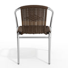 Flash Furniture Commercial Aluminum & Dark Brown Rattan Indoor-Outdoor Restaurant Stack Chair-Dark Brown Rattan Seat and Back