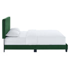 Modway Celine Channel Tufted Performance Velvet King Platform Bed - Emerald-Reinforced Center Beam With Support Legs