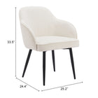 Zuo Jolie Dining Chair - Ivory - Set of 2-6