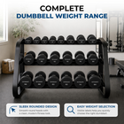 MotionGrey Single Fixed-Weight Dumbbell for Home Gym Strength Training - 20 lb-Weight lb: 20.1