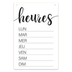 Cosco Dry Erase Business Hours Sign - 8" x 12" - White/Black - Indoor - Rewritable - French Text-This dry erase business hours sign features French text to clearly communicate hours to French-speaking customers